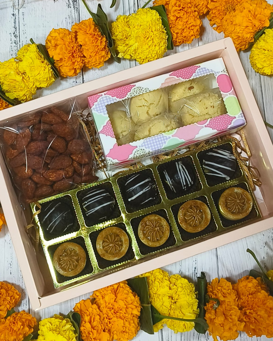 Dryfurits + cookies + Fusion mithai hamper